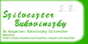 szilveszter bukovinszky business card